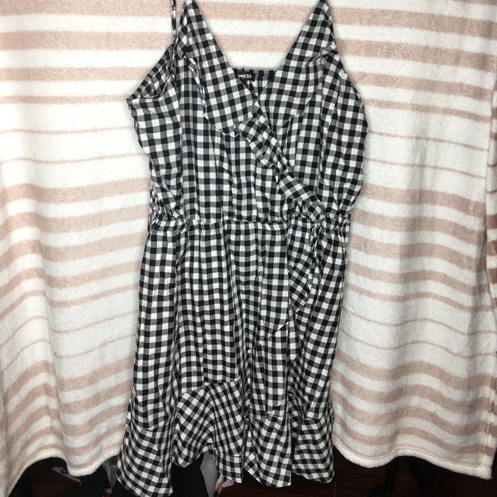 Express Stretch ruffle wrap front cami dress